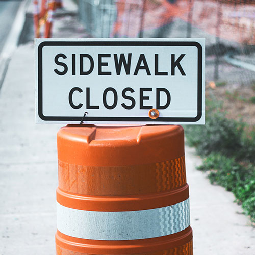 Sidewalk Closed Signs in Brantford, FL